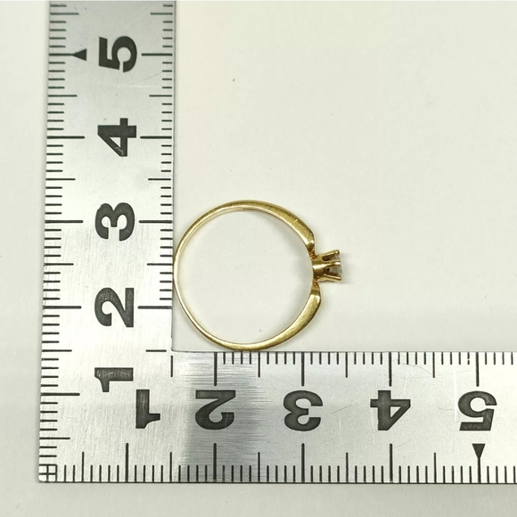 Diamond Gold Ring 18k Size US 4 1/2 Pinky Ring Jewelry Yellow Gold - Picture 8 of 9